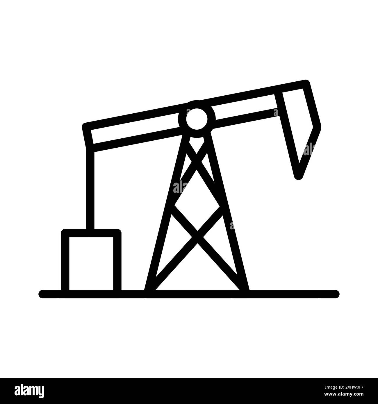 pumpjack icon linear logo mark set collection in black and white for ...