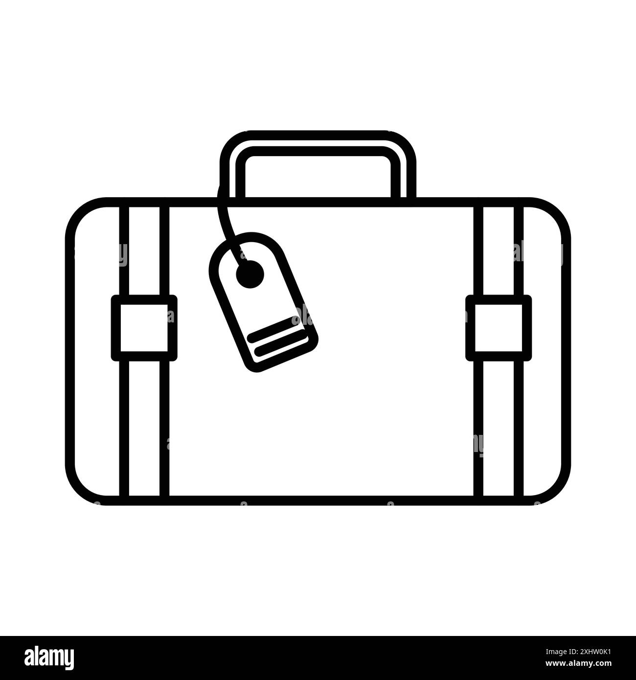 Suitcase travel tag icon linear logo mark set collection in black and white for web Stock Vector