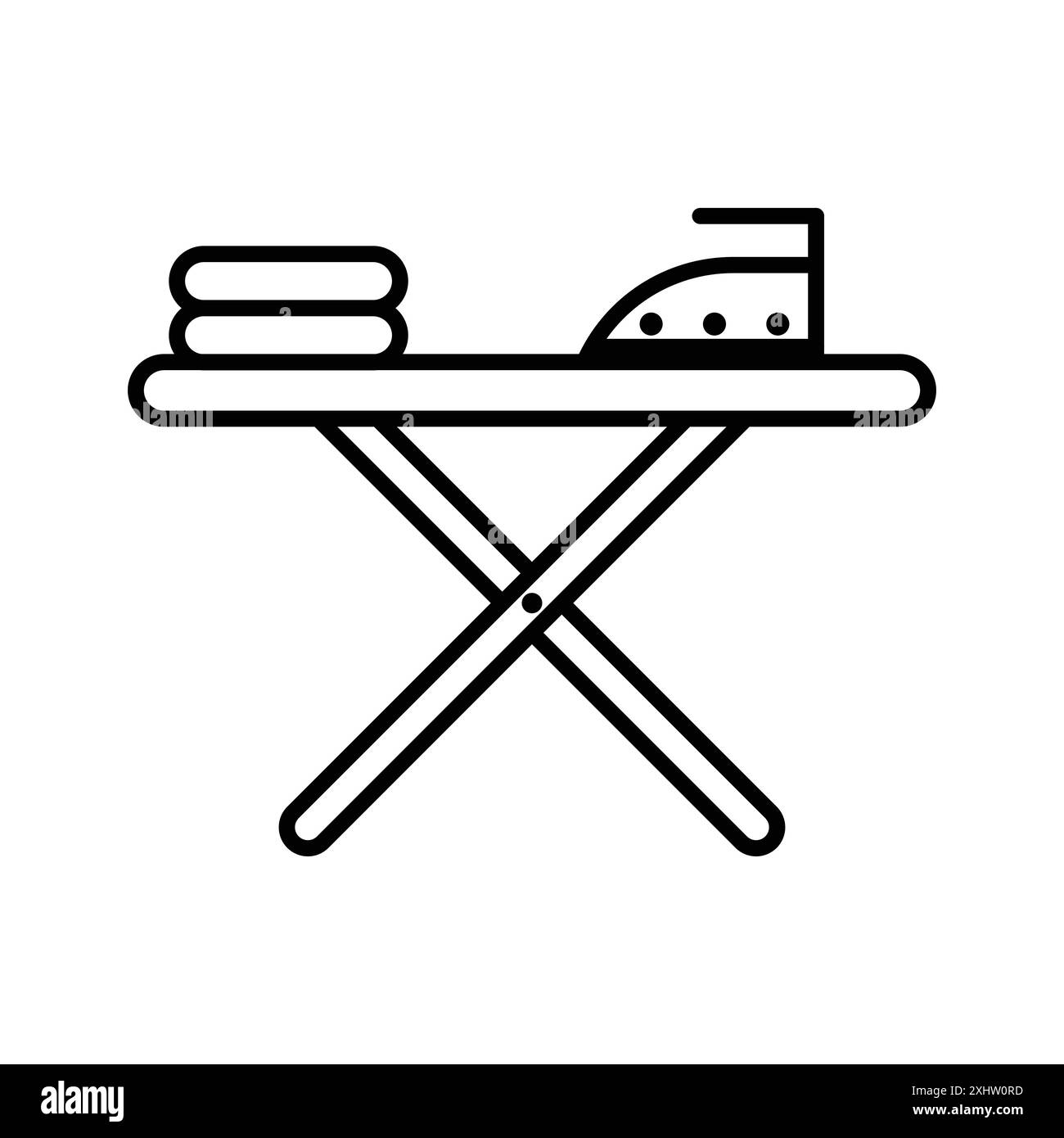 ironing table icon linear logo mark set collection in black and white for web Stock Vector