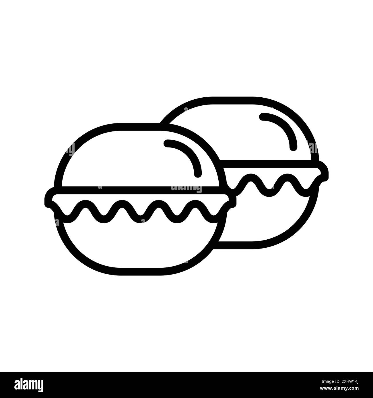 macarons icon linear logo mark set collection in black and white for web Stock Vector