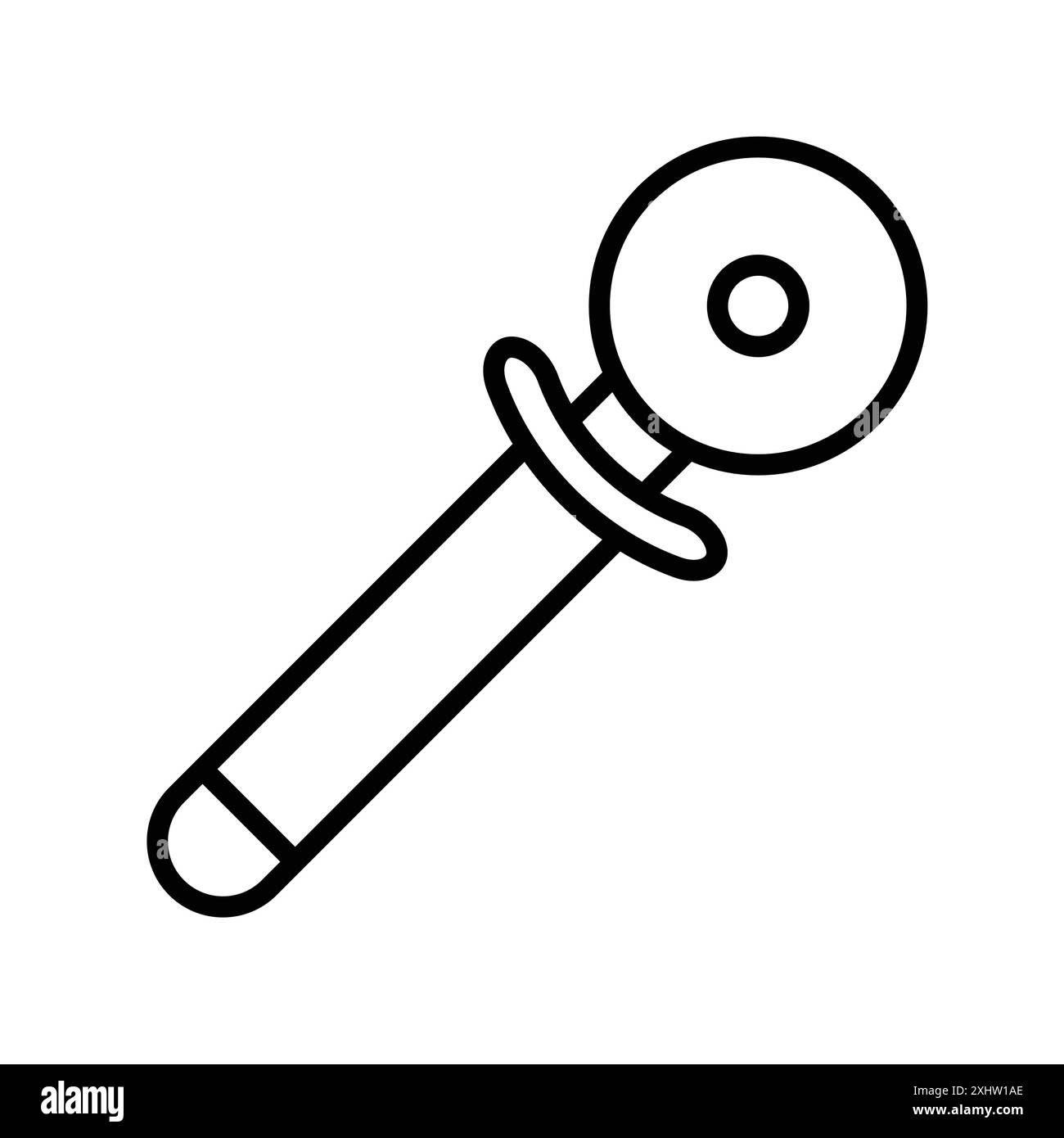 Pizza Cuttier icon linear logo mark set collection in black and white ...