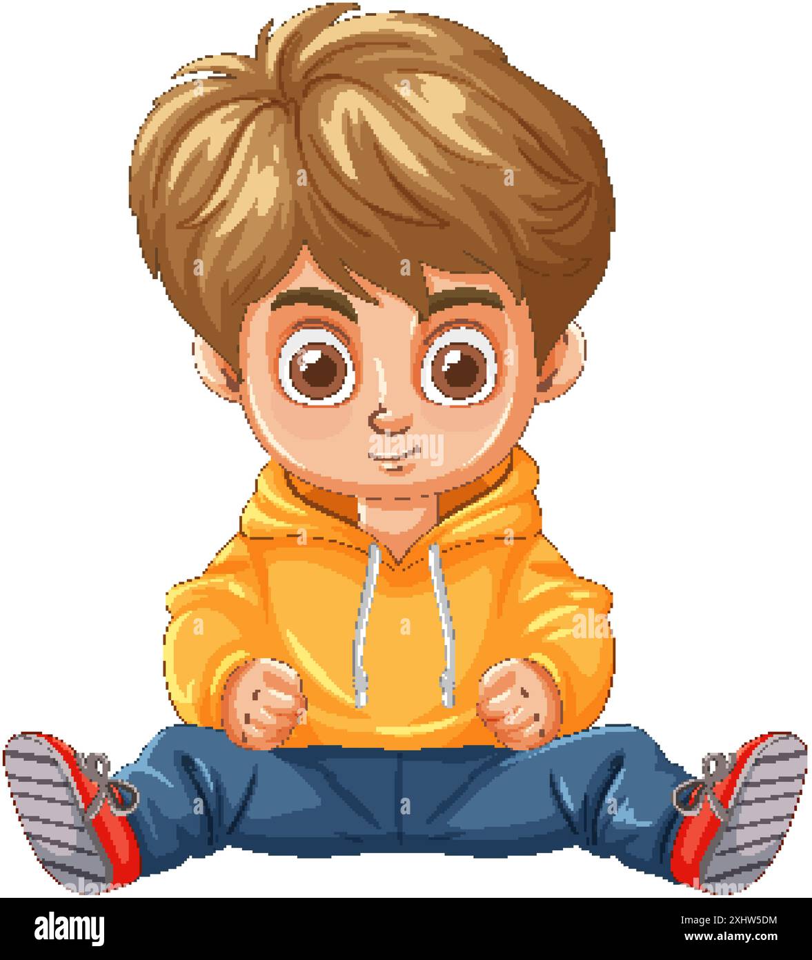 Illustration of a child sitting cross-legged Stock Vector Image & Art ...