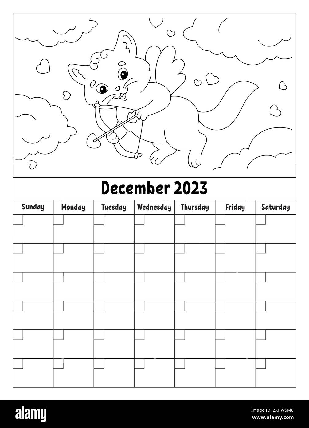 Blank calendar template for one month without dates. Colorful design ...