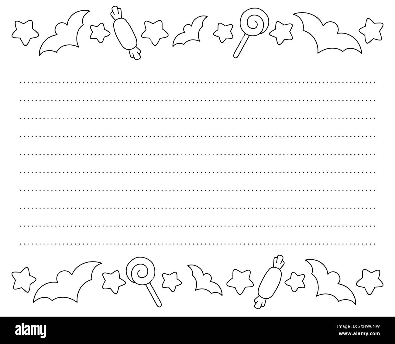 Lined sheet template. Handwriting paper. For diary, planner, checklist ...