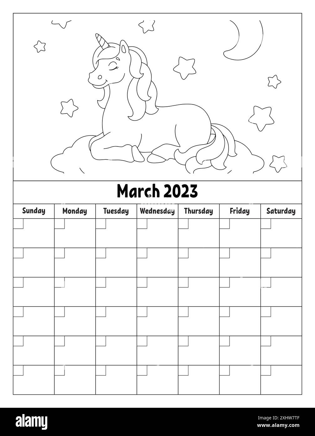 Blank calendar template for one month without dates. Colorful design ...
