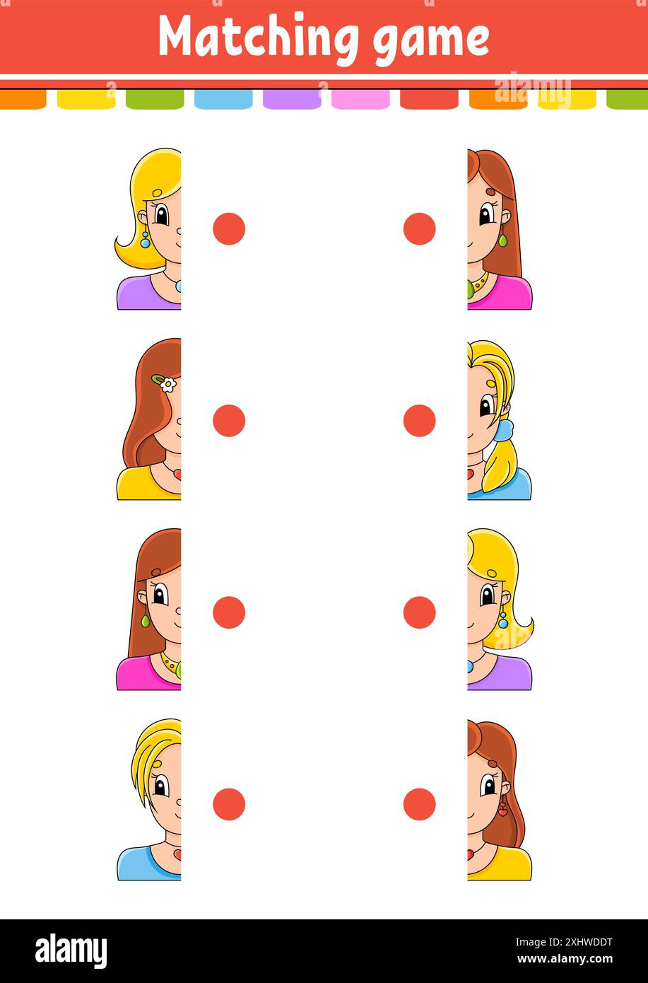 Matching game. Draw a line. Education developing worksheet. Activity ...
