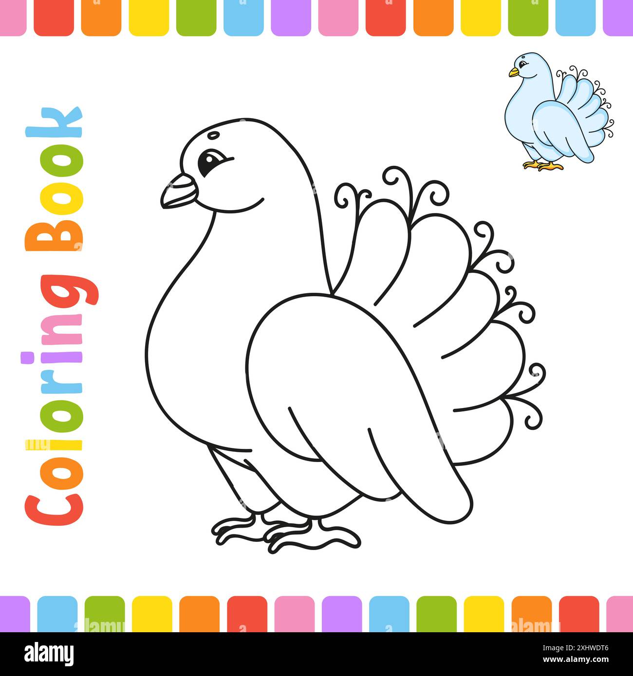 Coloring page with colorful sample printable hi-res stock photography ...