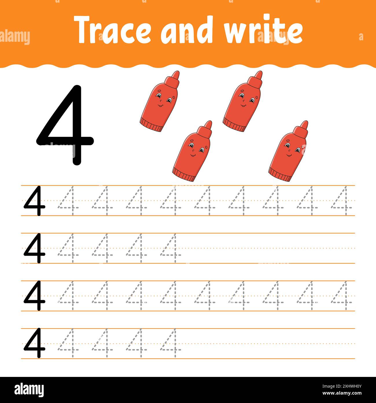 Learn Numbers. Trace and write. Handwriting practice. Learning numbers ...