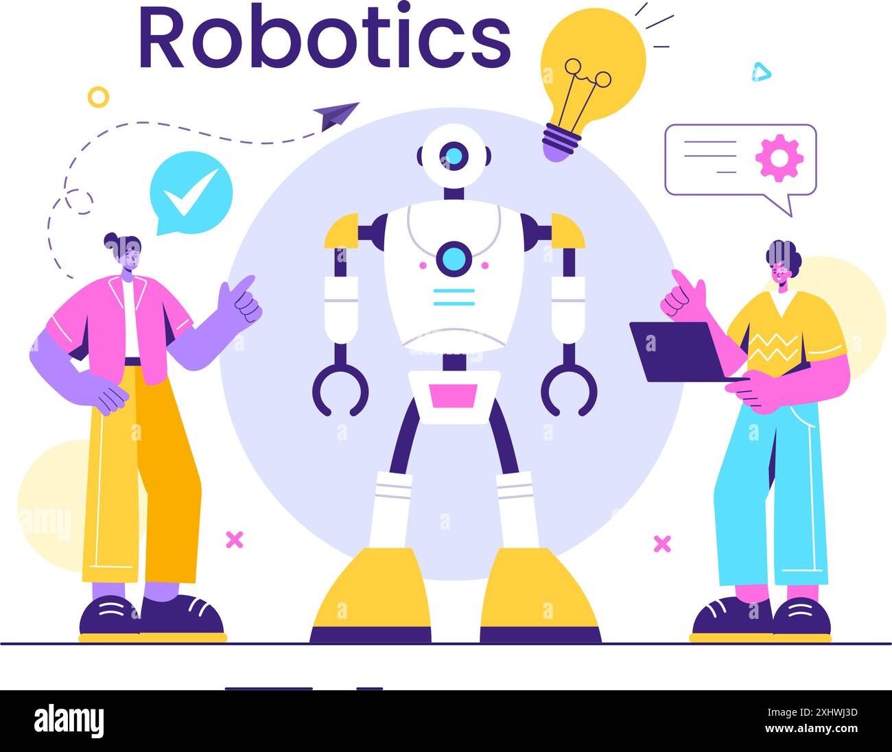 Robotics Vector Illustration of Artificial Intelligence Robots ...