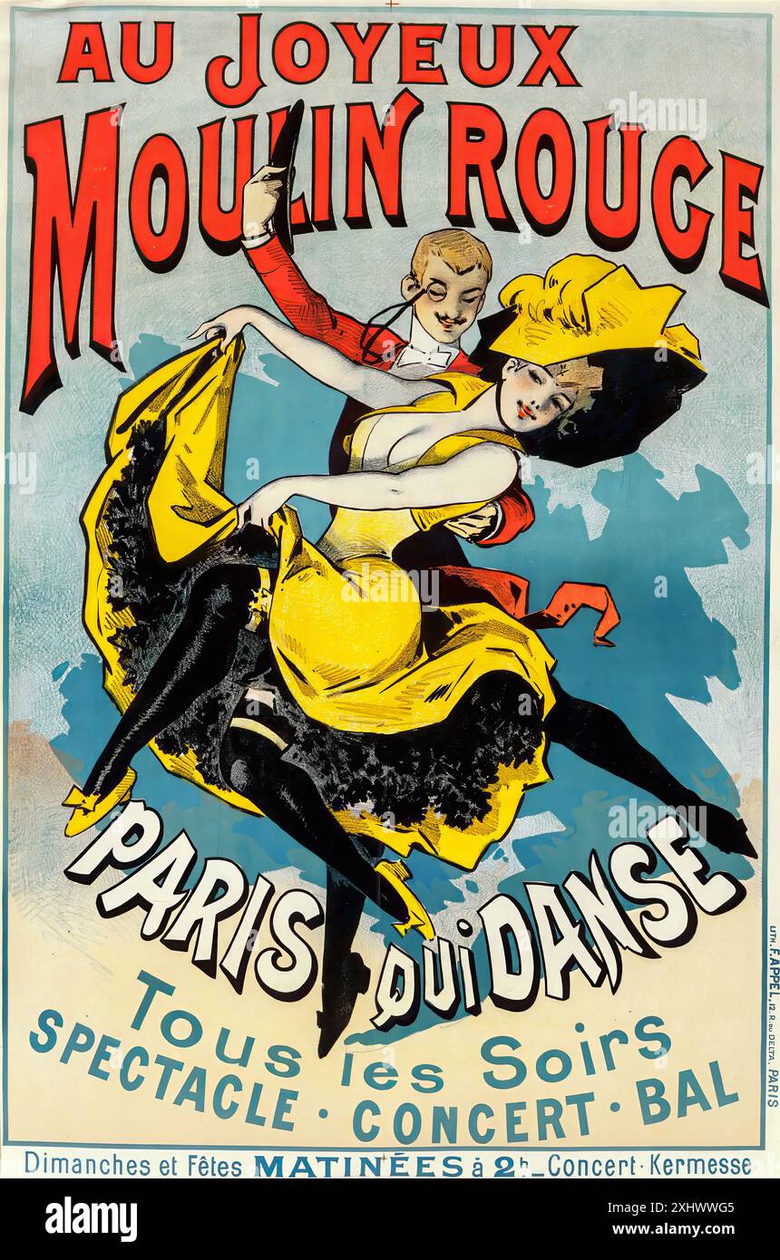 CHOUBRAC Alfred (1853-1902) Au Jouyeaux Moulin Rouge c 1896 - French ...