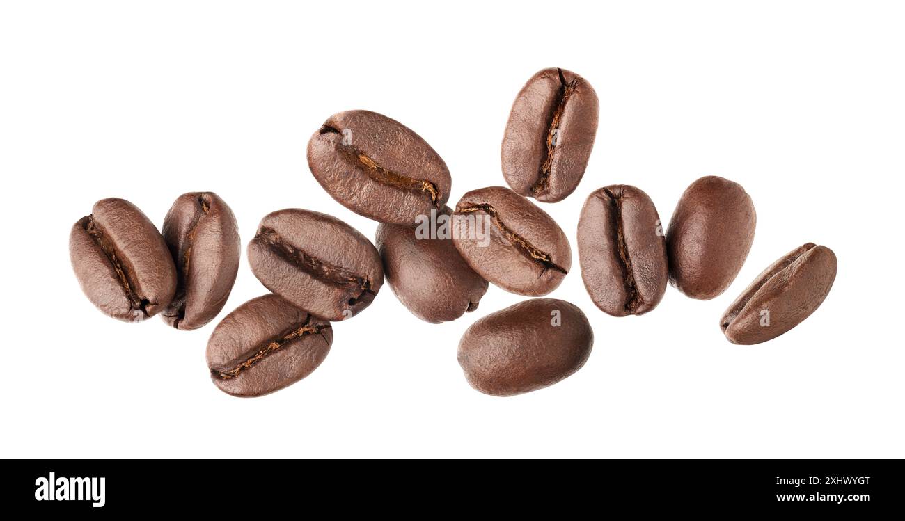 Roasted coffee beans isolated on white background Stock Photo - Alamy