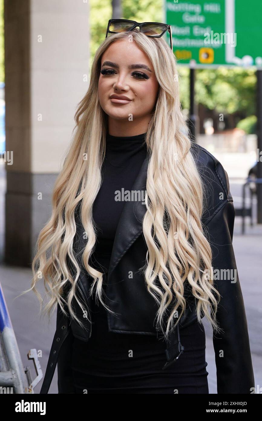 Victoria Thomas Bowen arrives at Westminster Magistrates Court in London  charged with assault by beating and criminal damage after a milkshake was  thrown over Reform UK leader Nigel Farage in Clacton on