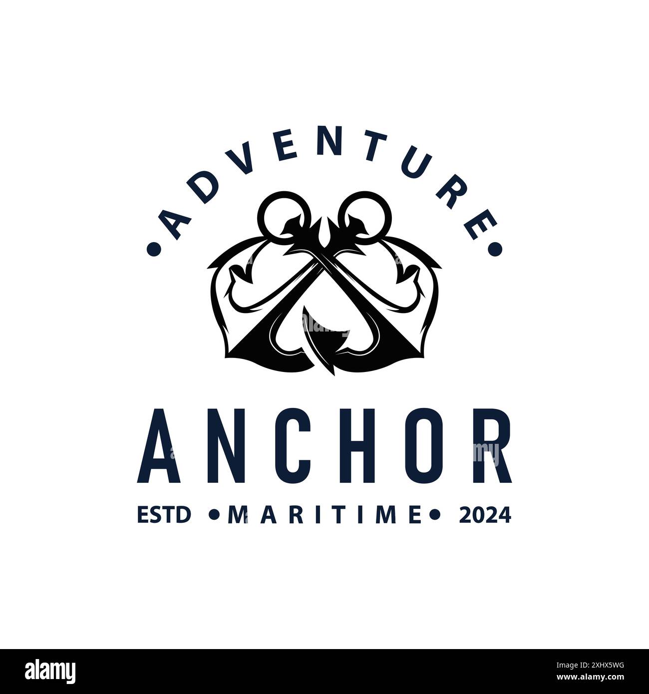 Marine ship vector anchor logo simple minimalist design anchor ...