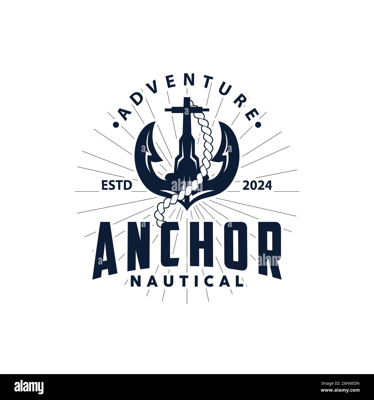 Marine ship vector anchor logo simple minimalist design anchor ...