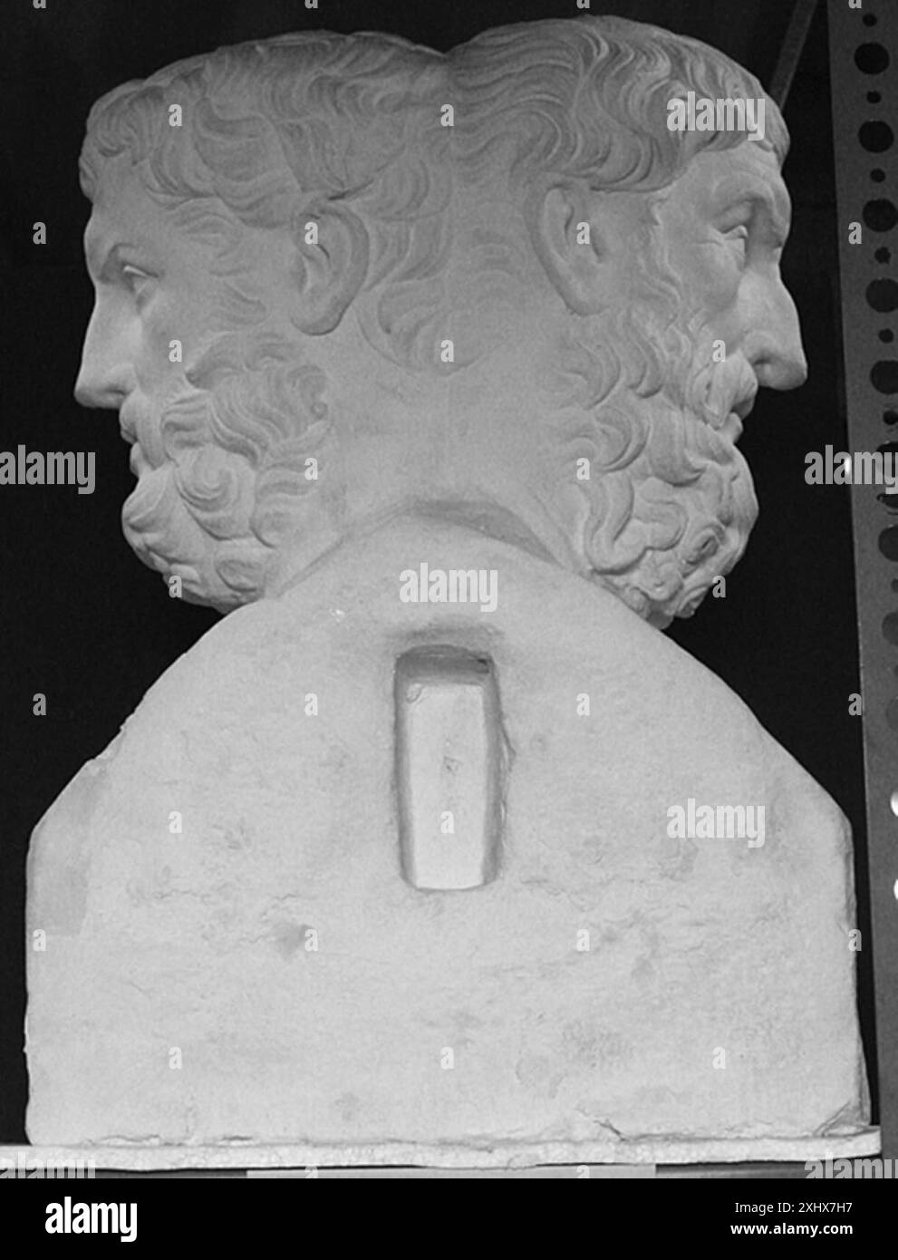 Herma featuring dual portraits of Greek philosophers Epicurus and ...
