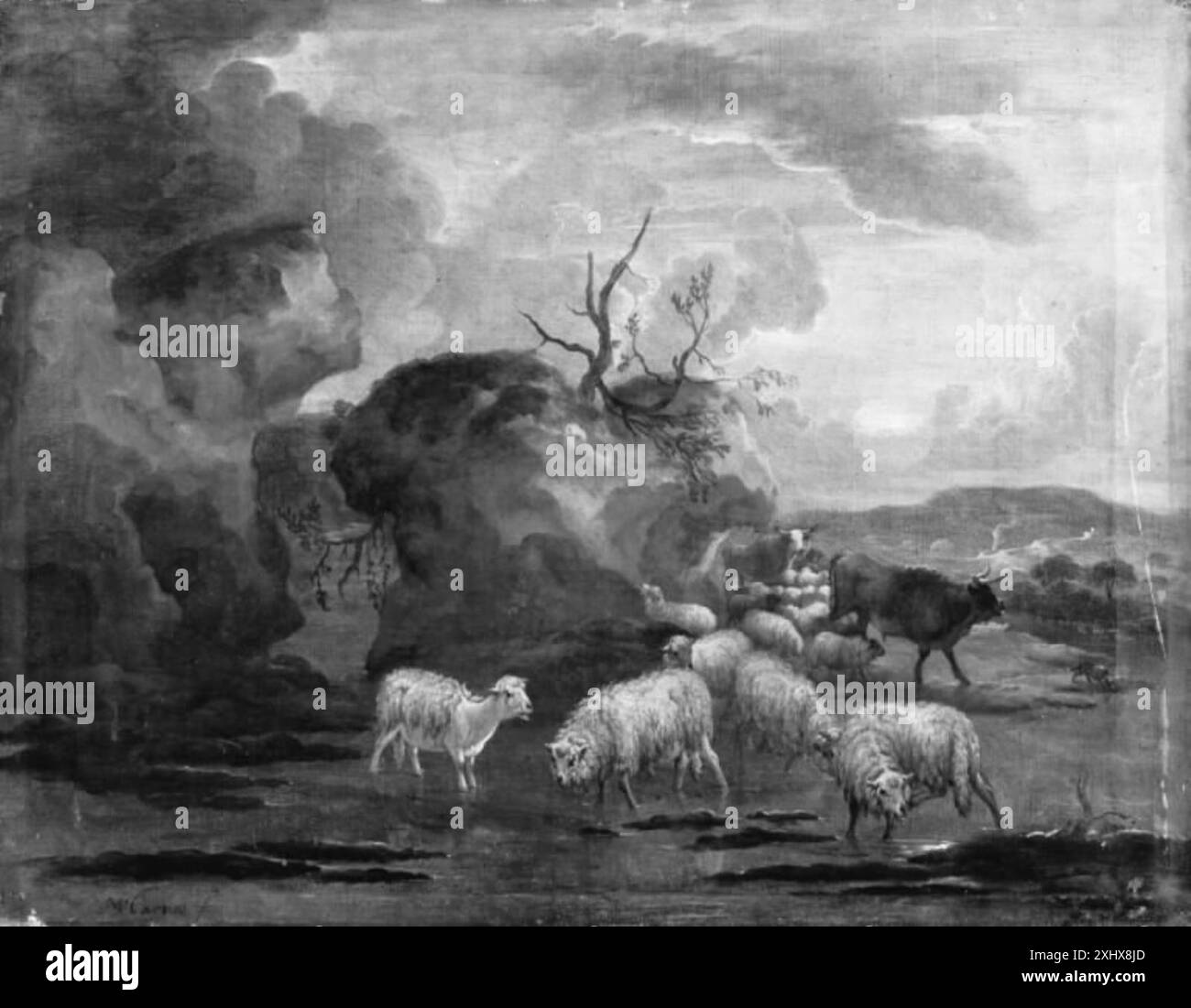 18th century farm painting Black and White Stock Photos & Images - Alamy