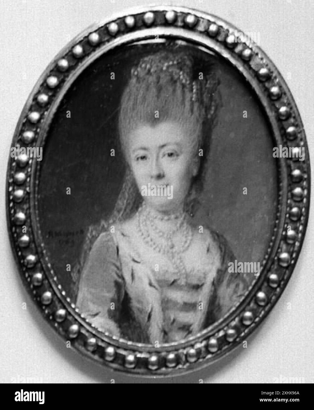 Portrait of a Lady Mussard, Robert 1713 - 1777 Miniature Portrait of a Lady Stock Photo