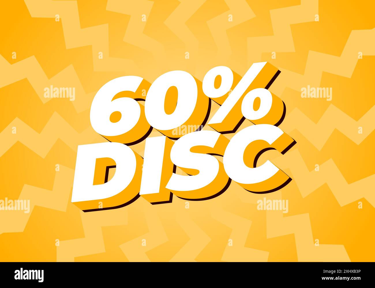 60 percent discount. Text effect design in 3D style with good colors ...
