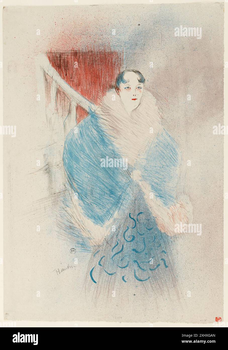 Elsa, known as the Viennese Toulouse-Lautrec, Henri de 1864 - 1901, Pellet, Gustave 1859 - 1919 Lithograph, Print Toulouse-Lautrec: das graphische Werk, Jean Adhémar, no. 232, 32524, 1965. Toulouse-Lautrec: the complete prints, Wolfgang Wittrock, no. 180, 51785, 1985. Toulouse-Lautrec: das gesamte graphische Werk: Sammlung Gerstenberg, Götz Adriani, no. 205 II, 52677, cop. 1986. Toulouse-Lautrec: den menneskelige komedie, Vibeke Vibolt Knudsen, afbildet p. 136, C 48183, 2011 Elsa, Dite la Viennoise Stock Photo
