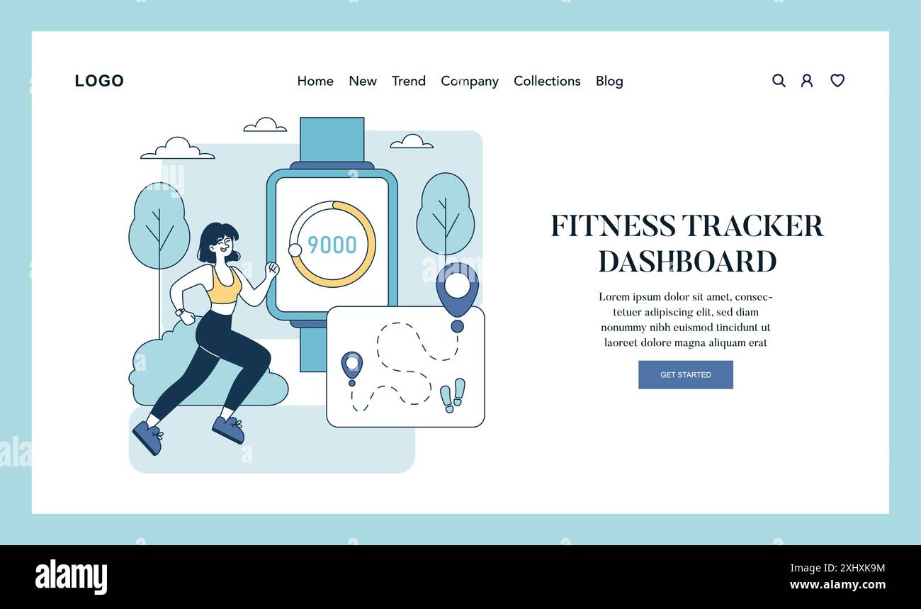 Wellness Technology concept. A jogger views her achieved steps on a ...