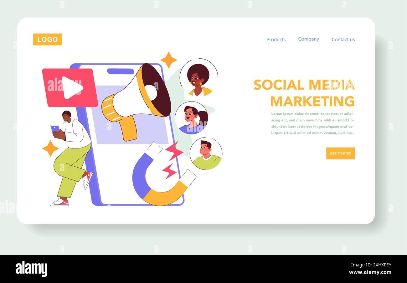 Social Media Marketing concept. Engaging online audience through ...