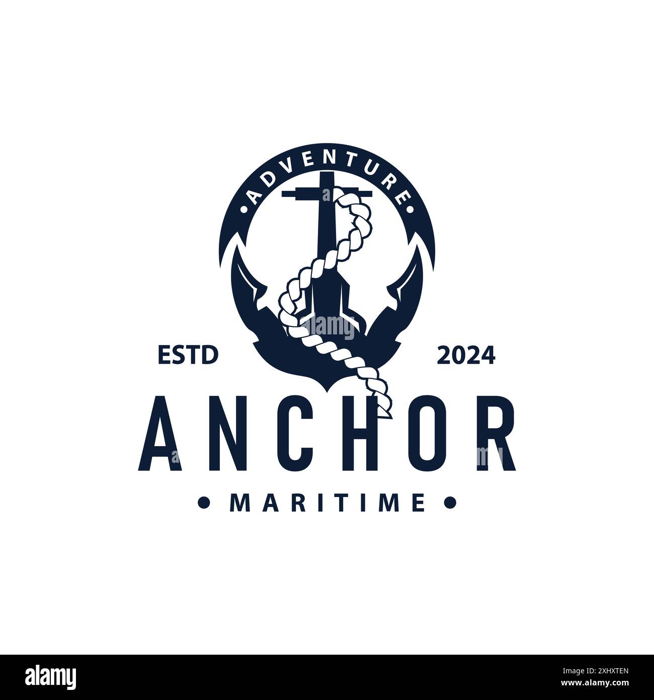 Marine ship vector anchor logo simple minimalist design anchor ...