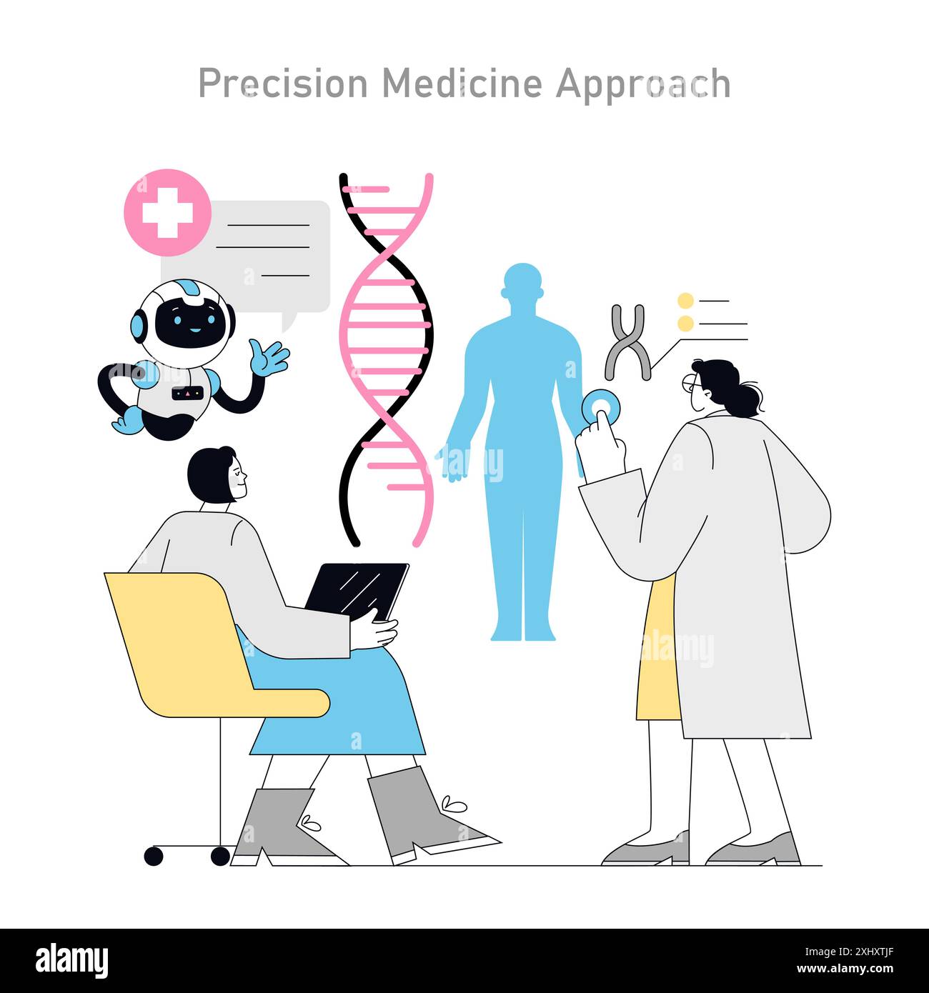 Precision Medicine Approach concept. Tailored healthcare with DNA ...