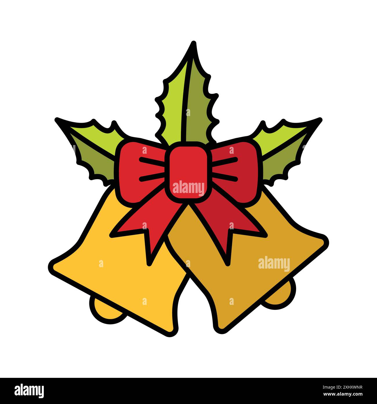 christmas bell icon vector design template in white background Stock Vector