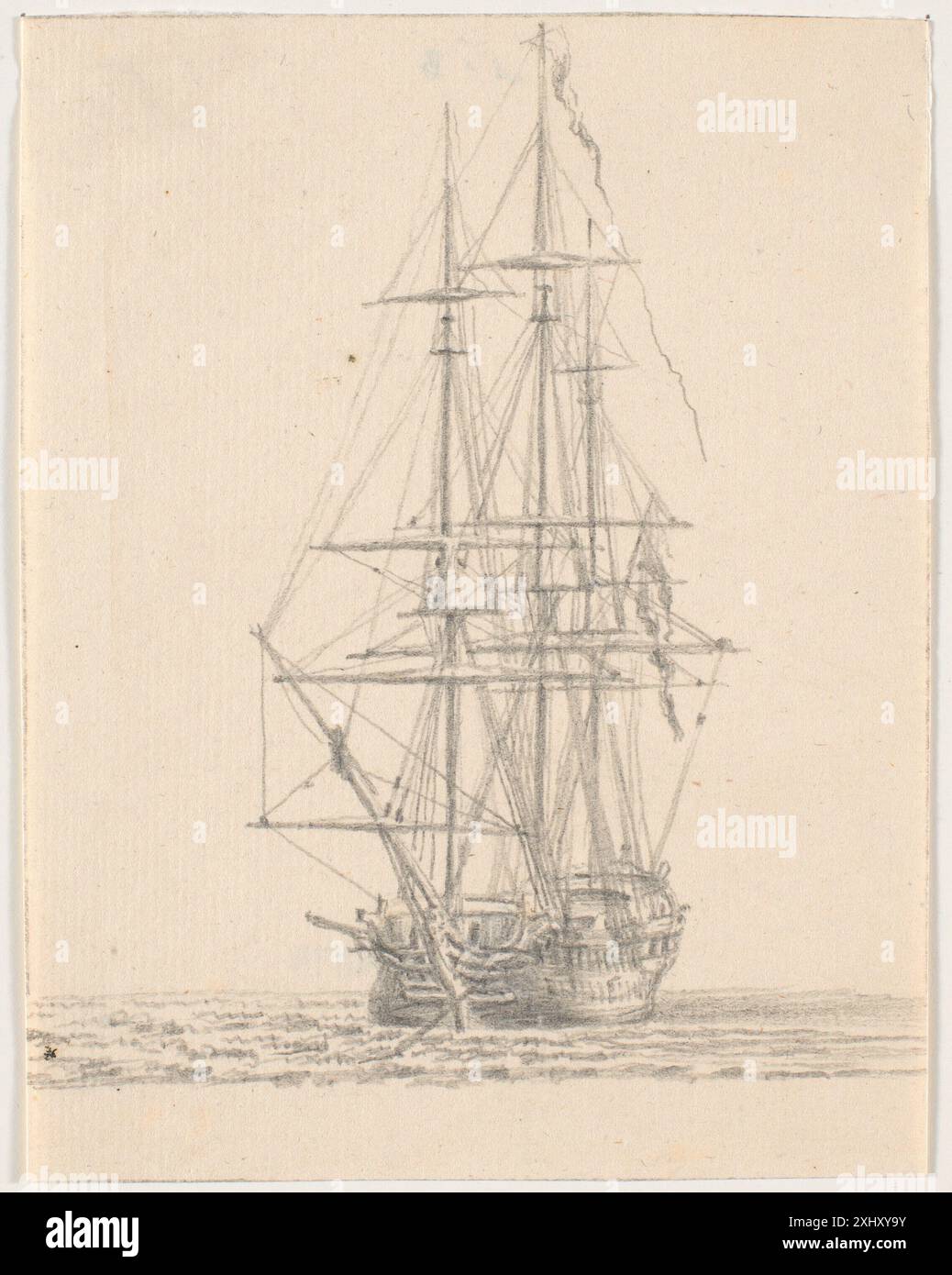 Barque Rigging Drawings Drawing by C.A. Lorentzen showing a marine ship with partially furled ...
