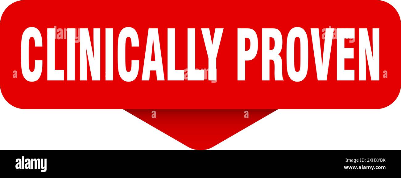 clinically proven sticker. clinically proven sign on transparent background. rectangular button Stock Vector