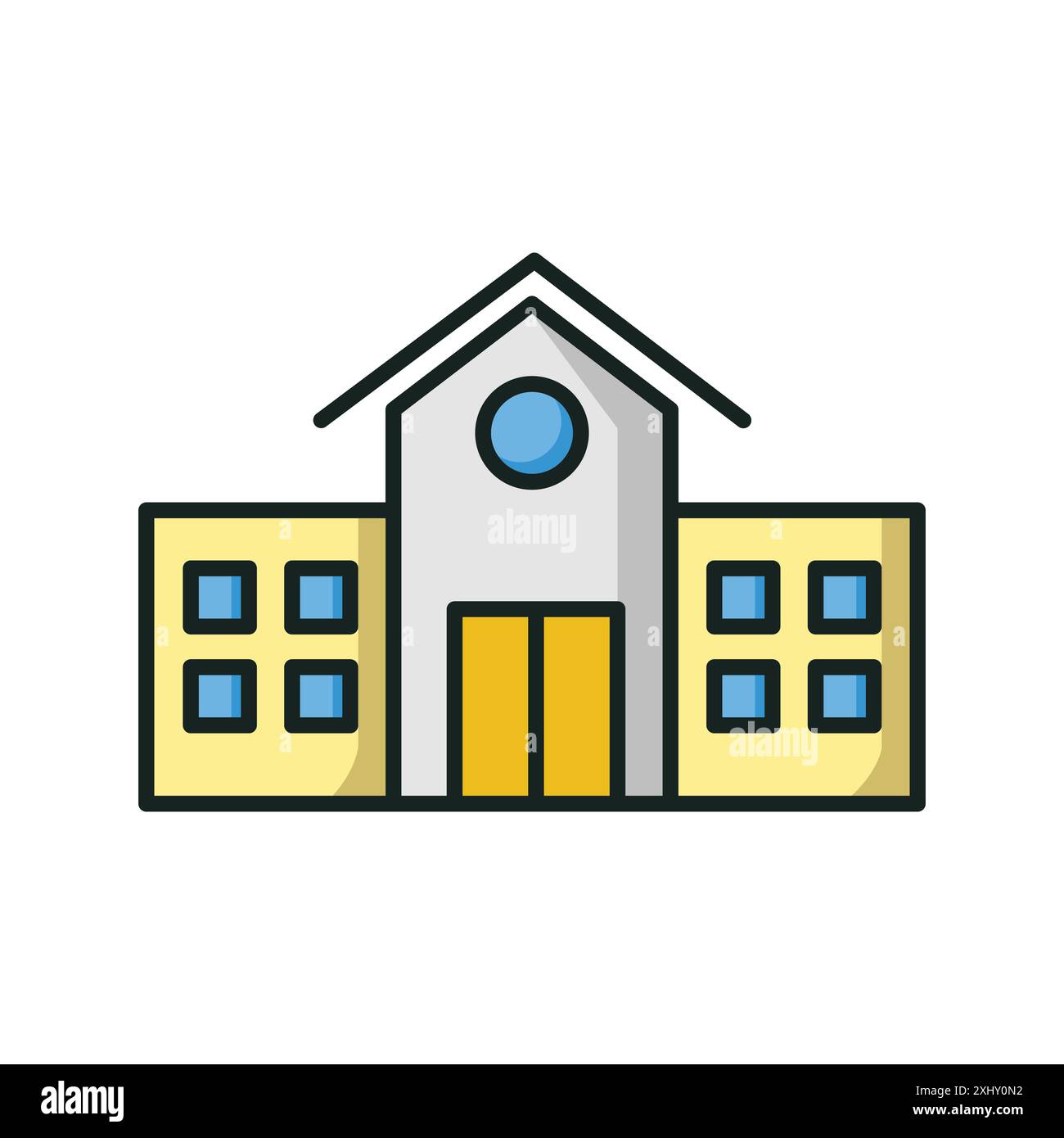 school building icon vector design template in white background Stock Vector