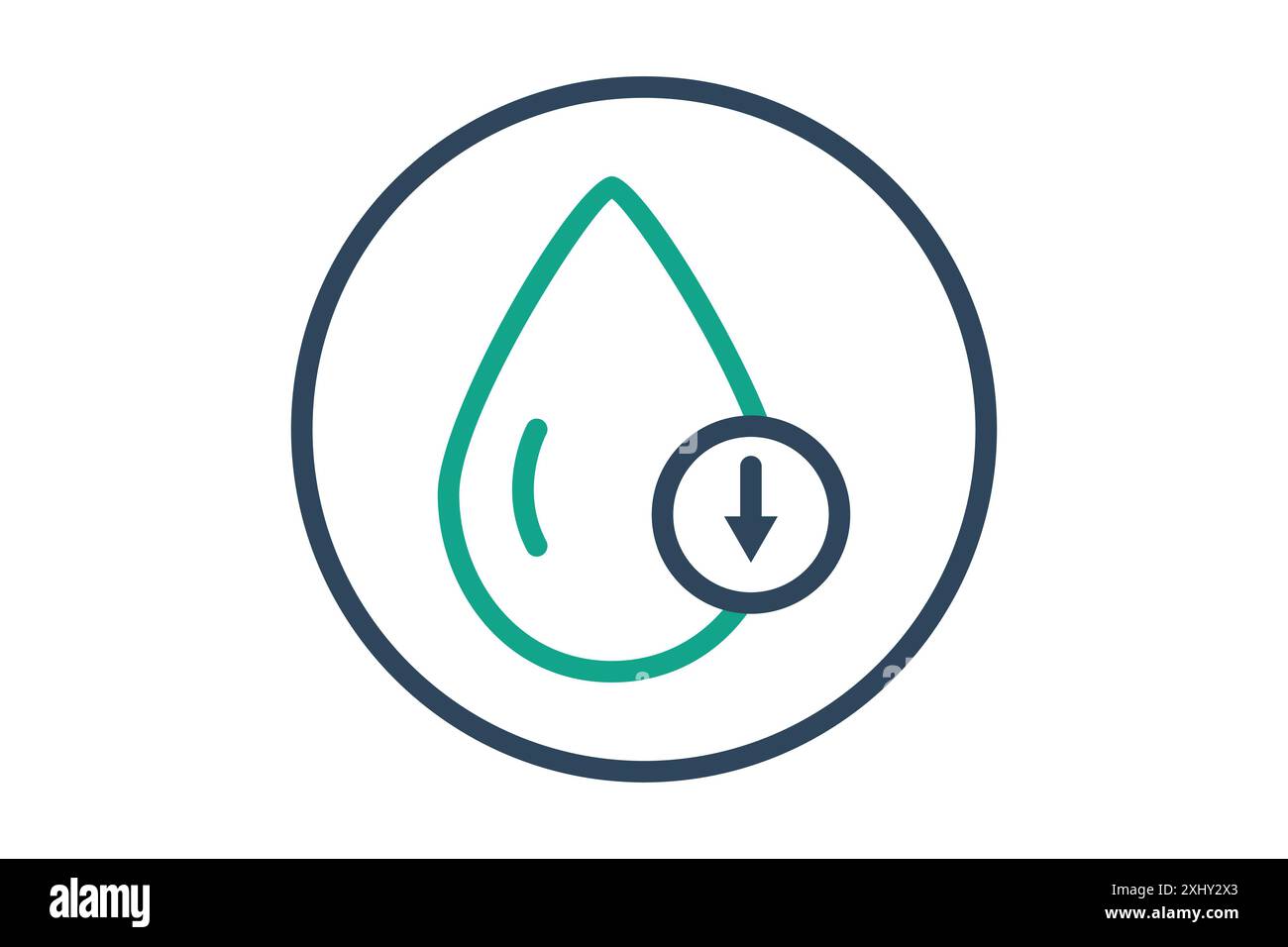 Low fat icon. water drop with arrow. icon related to fat content. line ...
