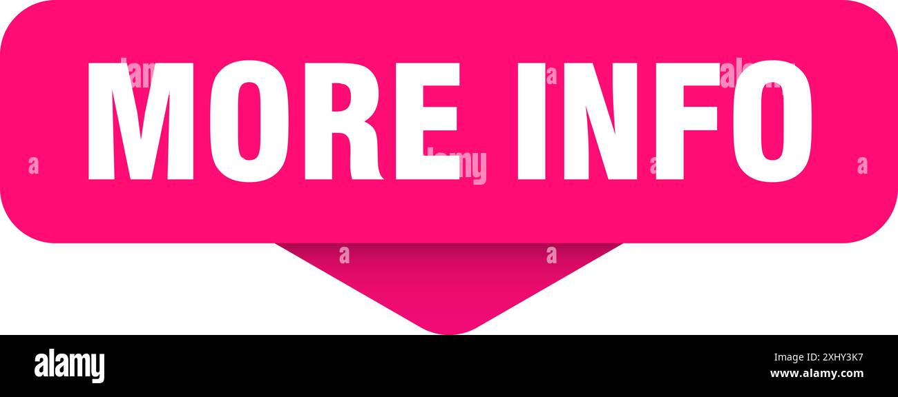 more info sticker. more info sign on transparent background. rectangular button Stock Vector