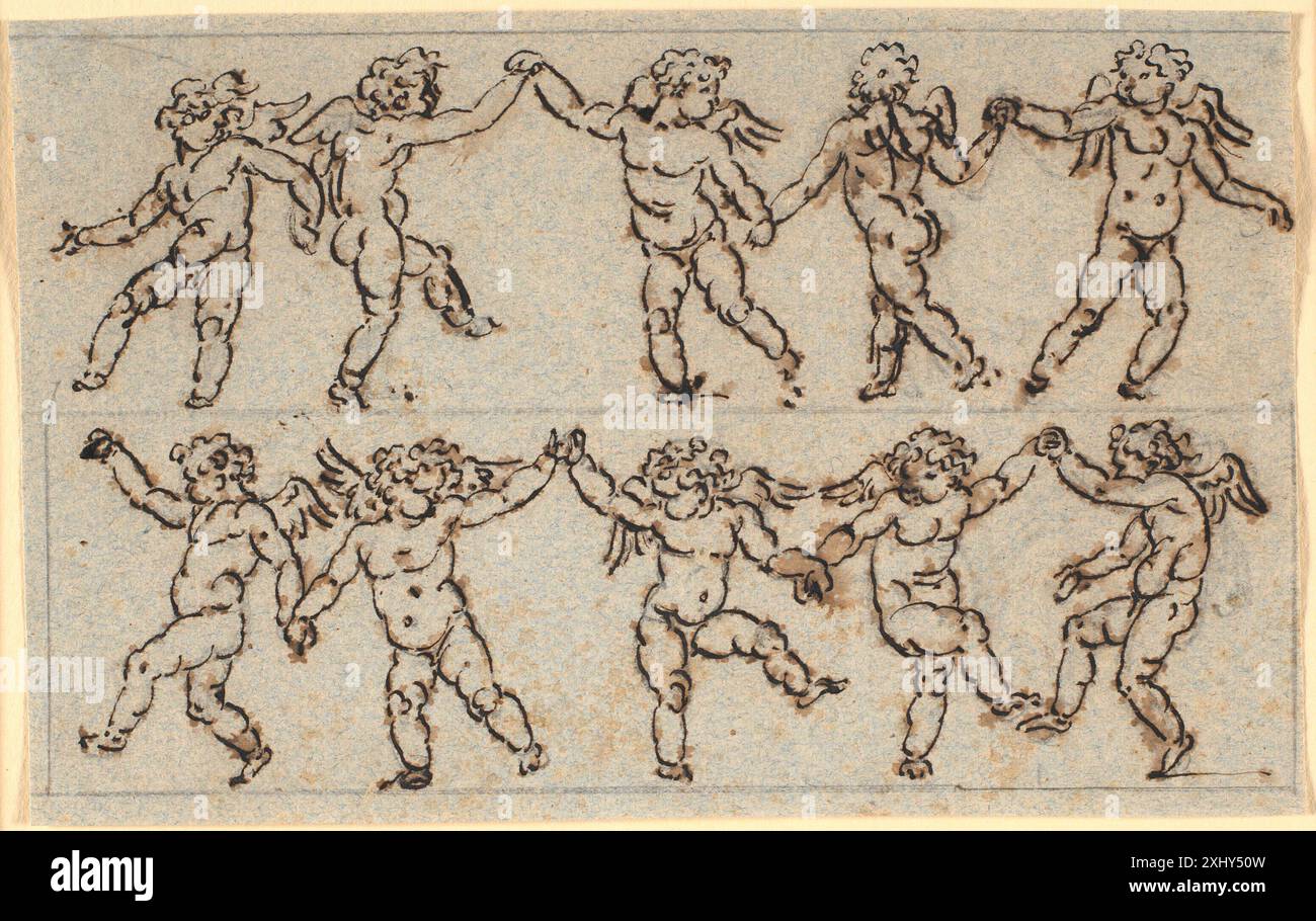Dance Two Rows Drawing by Nicolai Abildgaard showing a frieze of two rows of dancing ...