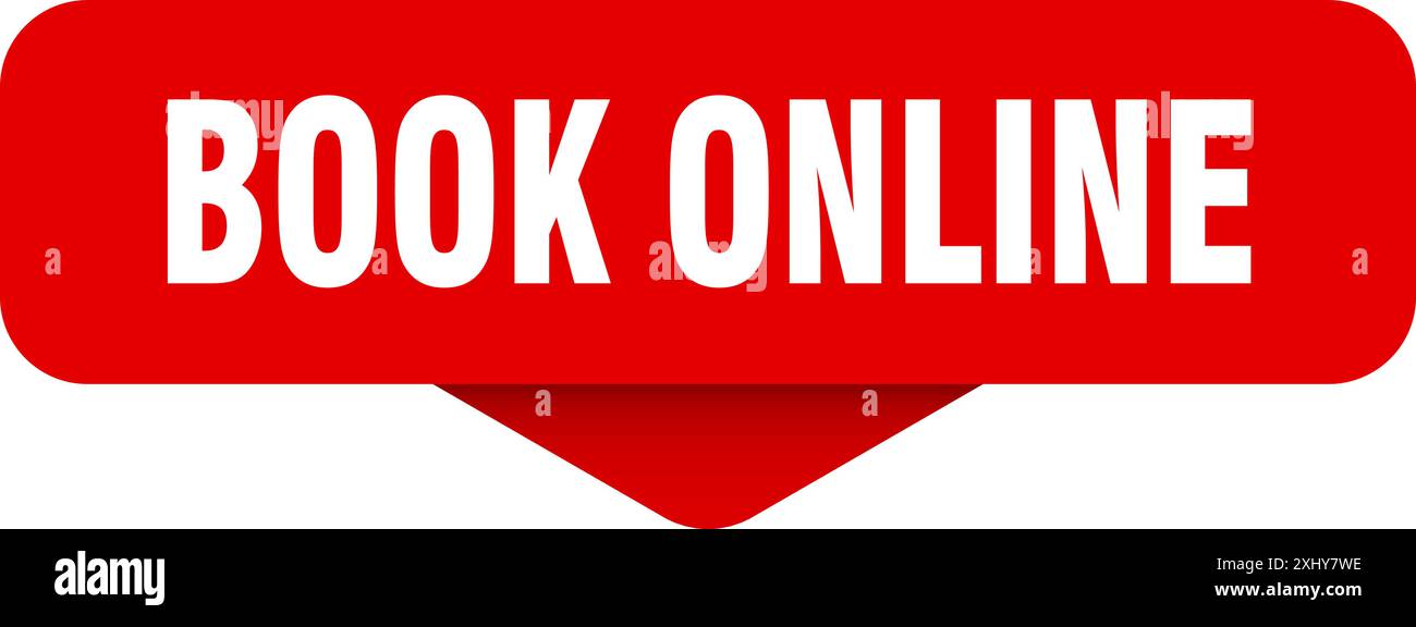 book online sticker. book online sign on transparent background. rectangular button Stock Vector