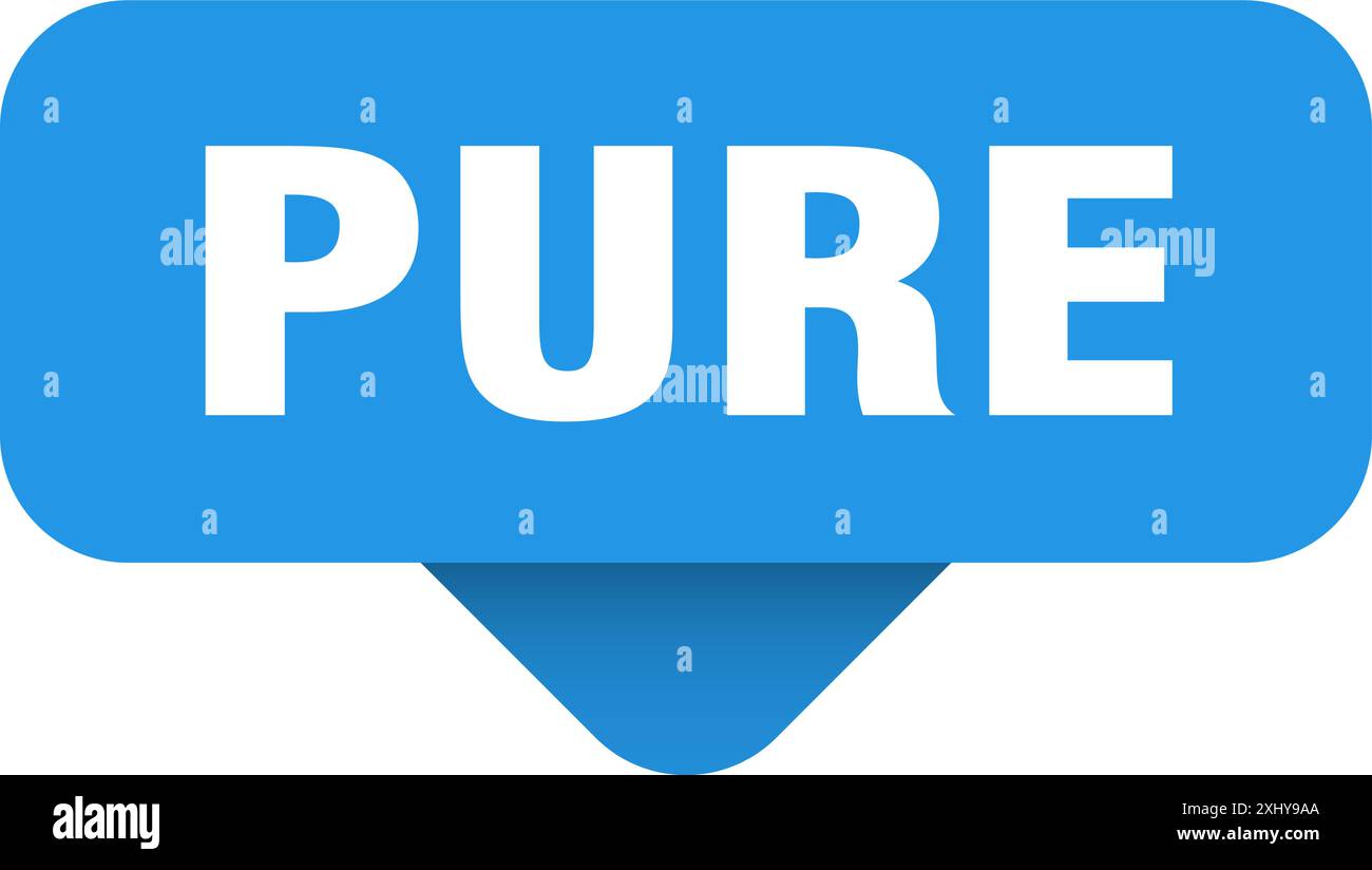 pure sticker. pure sign on transparent background. rectangular button ...