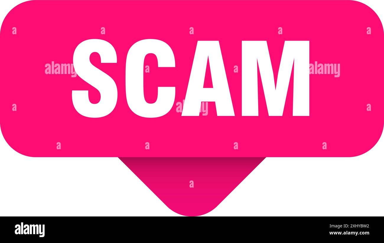 scam sticker. scam sign on transparent background. rectangular button Stock Vector