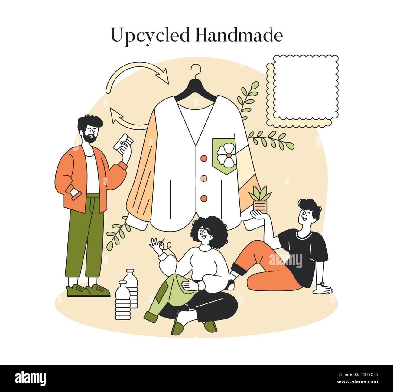 Upcycled Handmade concept. Creative people engage in sustainable 
