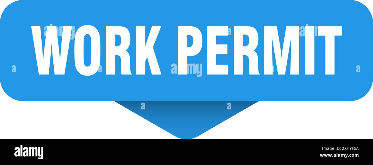 work permit sticker. work permit sign on transparent background ...