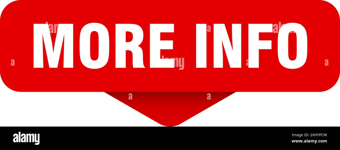 more info sticker. more info sign on transparent background. rectangular button Stock Vector