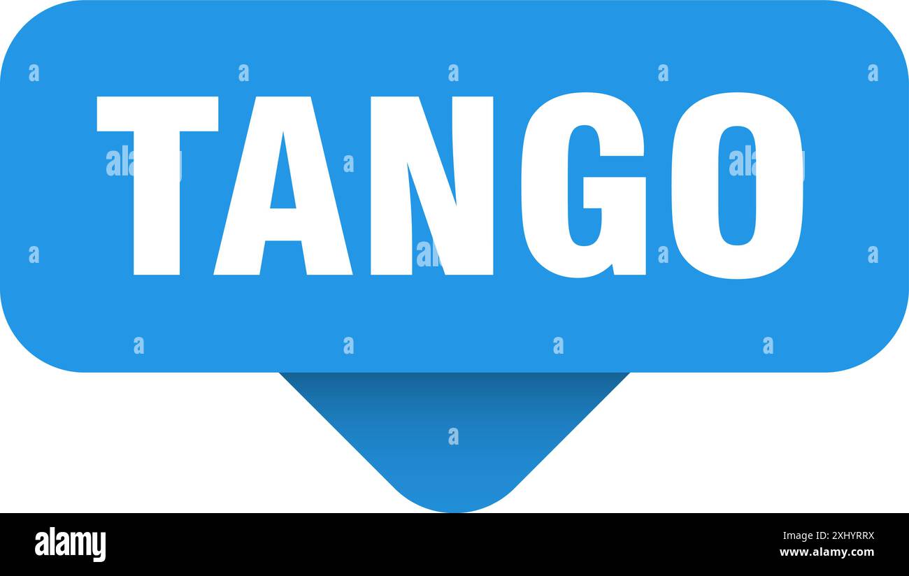 tango sticker. tango sign on transparent background. rectangular button Stock Vector