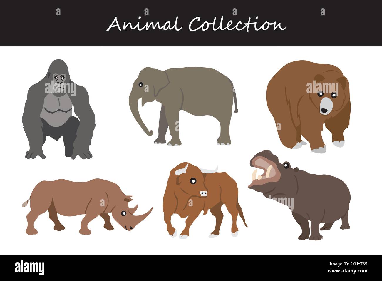 Animals collection. Flat style vector illustration Stock Vector Image ...