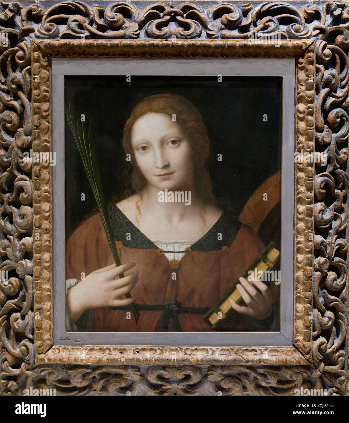 Painting by Bernardino Luini depicting St. Catherine of Alexandria, an ...