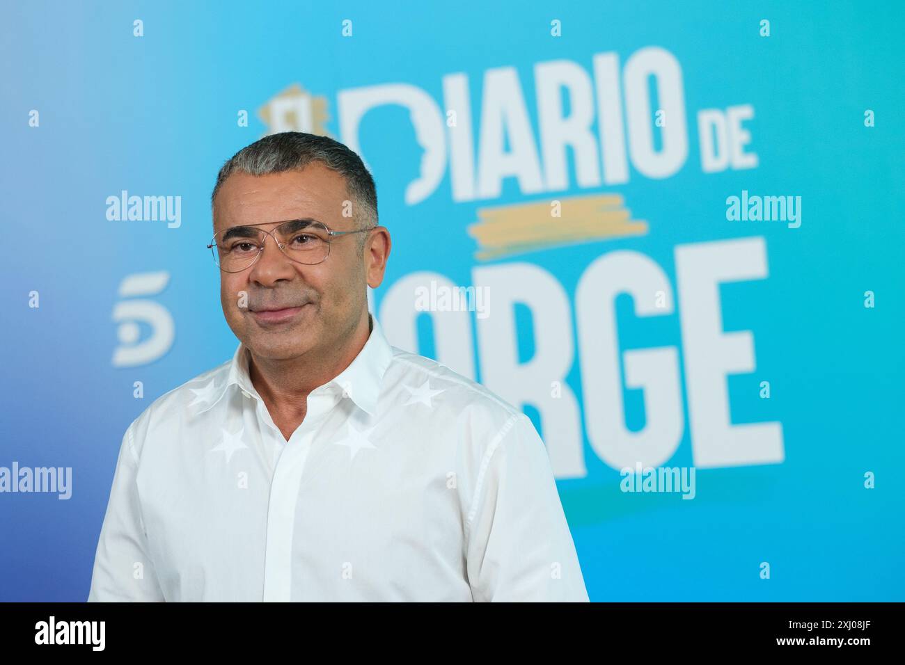 Jorge Javier Vazquez poses during the presentation of the TV program 'El Diario de Jorge' at the Mediaset headquarters in Madrid, July 16, 2024, Spain Stock Photo