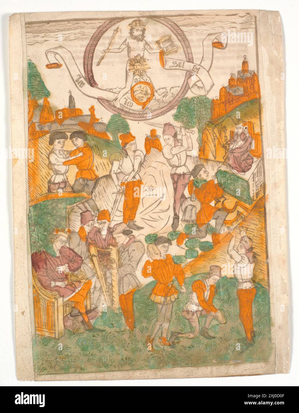 This woodcut depicts the sun, illustrating solar iconography and ...