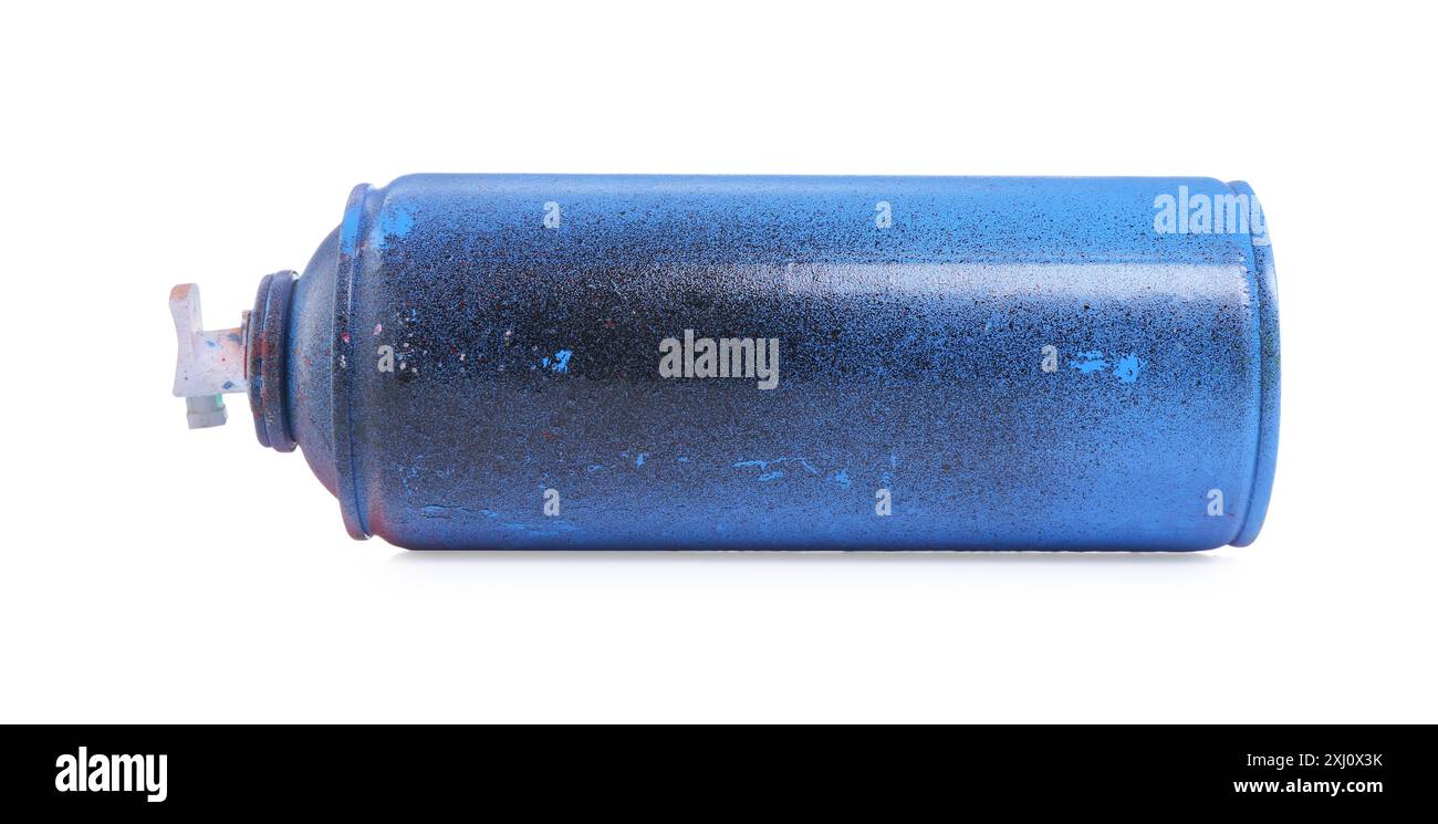 One can of bright spray paint isolated on white Stock Photo - Alamy