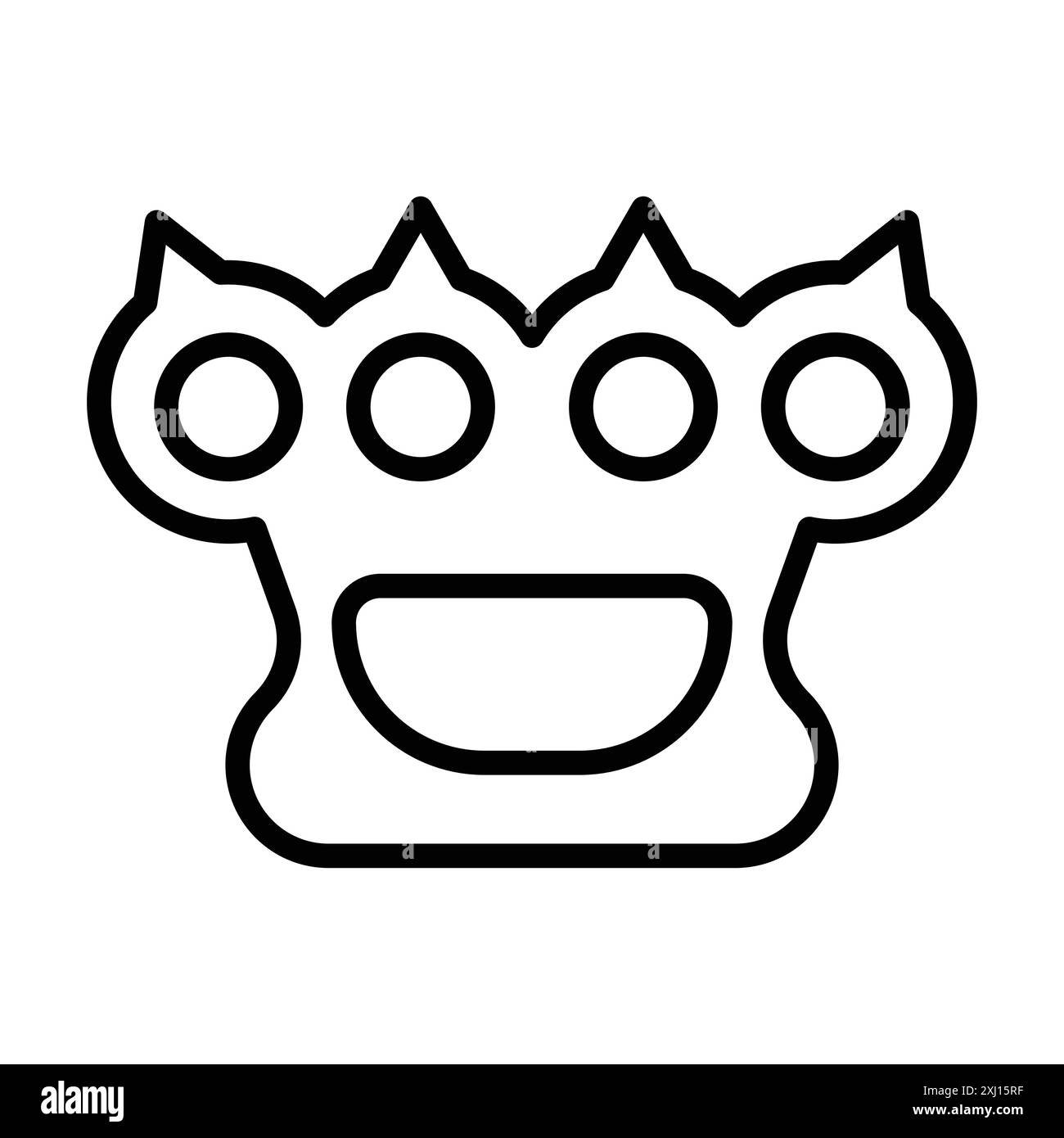 brass knuckles icon linear logo mark set collection in black and white for web Stock Vector
