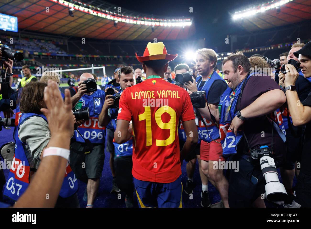 Lamine Yamal seen during UEFA Euro 2024 final game between national