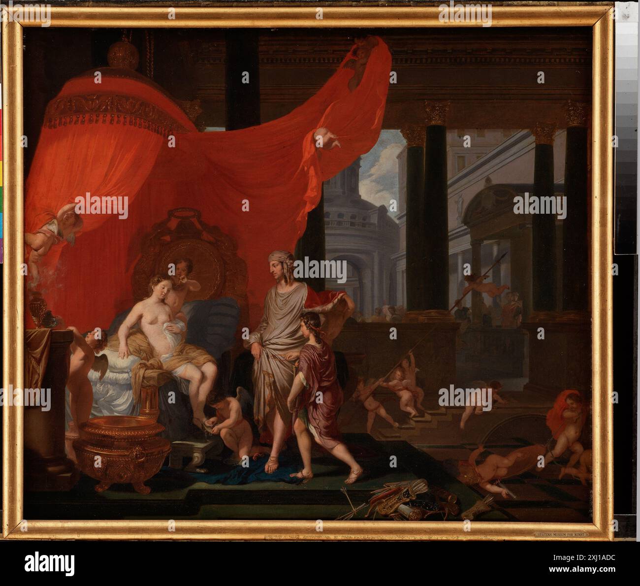The Wedding of Alexander and Roxana Lairesse, Gerard de 1641 - 1711 Painting Niederländisches Künstler-Lexikon: Auf Grund archivalischer Forschungen bearbeitet. I-III, Alfred von Wurzbach, vol. II: p. 8, 1832, 1906-1911. Flemish paintings: 1600 - 1800, Olaf Koester, p. 156-57, afb. p. 339 fig. 85, 2000-589, 2000. Flemisch painters 1430-1830, R. H. Wilenski, vol. I: p. 589, 27245, 1960. Nu féminin dans l'art: vol. 6, Shuji Takashina, planche 19, 63928, 1980. La vie des peintres Flamands, Allemands et Hollandois, avec des portraits: I-IV, Jean Baptiste Descamps, vol. III (1760): p. 107, omtaler Stock Photo