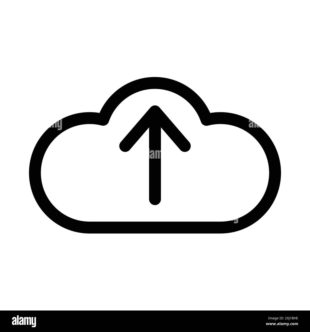 cloud upload icon linear logo mark set collection in black and white for web Stock Vector